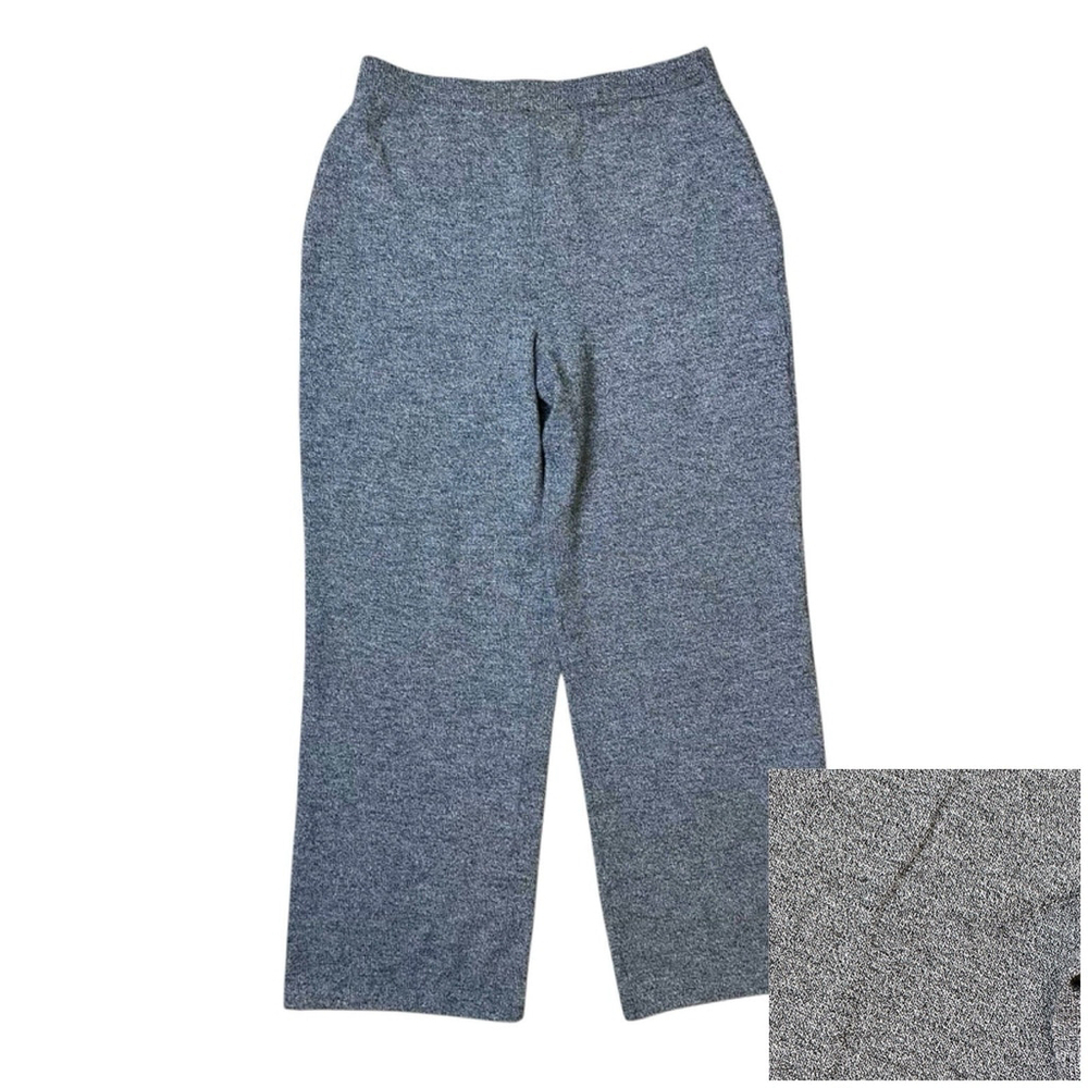 St John Collection Marie Gray Santana Knits Pants Womens 12 Black White Speckled